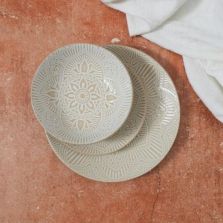 HOME DECO FACTORY, KA0455, Elegant beige Ceramic Plate, ideal for All Meals, Resistant and Easy to Maintain, Perfect for Serving Dishes and Desserts, D27 cm, Beige – Bild 6