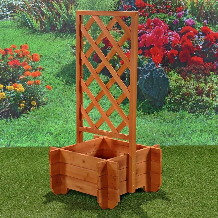 2x Rosenbogen + Pflanzkübel Pergola Spalier Blumenkübel Rankhilfe Torbogen Holz – Bild 6