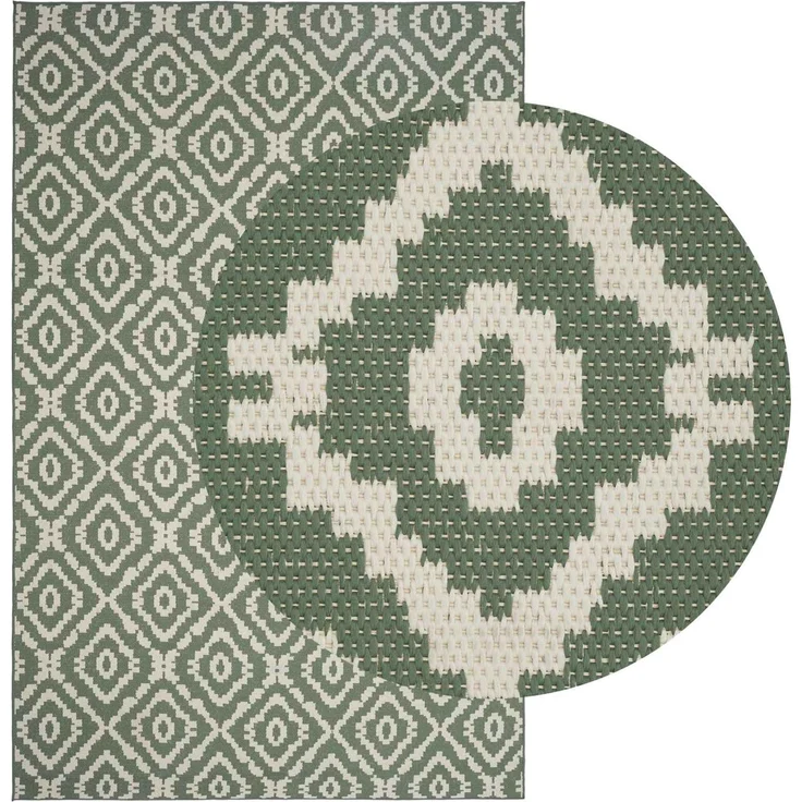 vidaXL Bereichsteppich OLITE Natürlich und Grün 160 x 230 cm PET 42043800 – Bild 2
