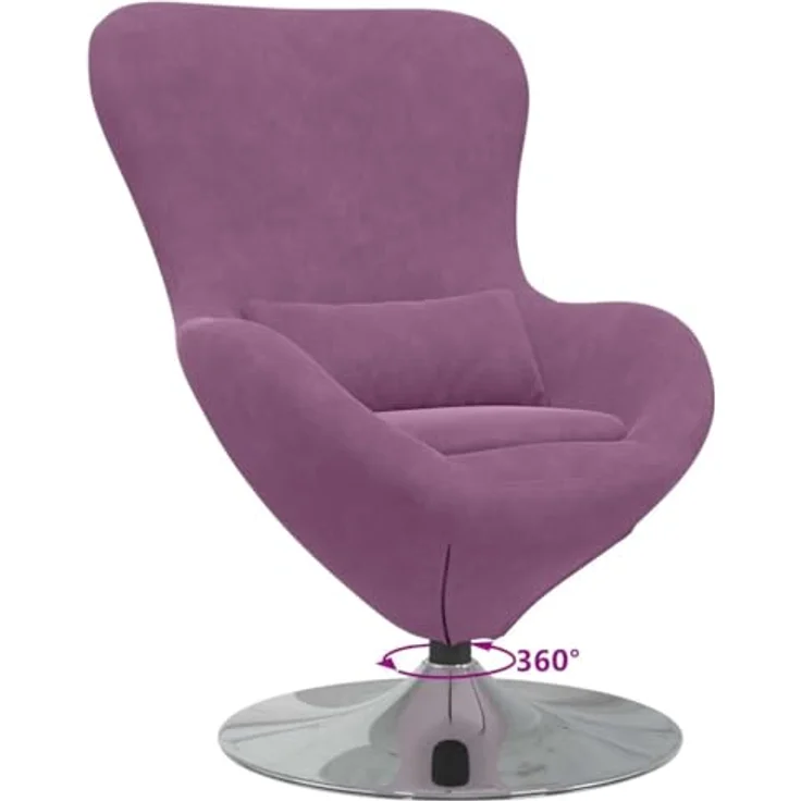 vidaXL Eiersessel Lila Samt 42002735 – Bild 6