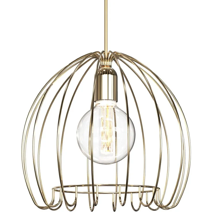 Hängeleuchte, Käfig-Design, messing, D 35 cm – Bild 1