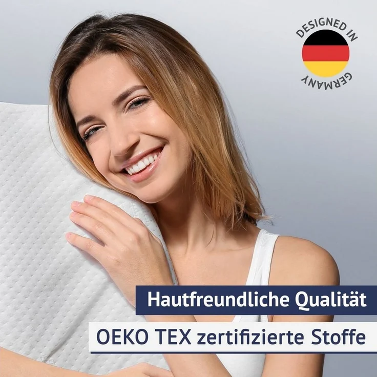 casimum Nackenstützkissen Comfort Nackenkissen klassische Form & große Liegefläche, Füllung: Memory Foam, Bezug: Ohne, Seitenschläfer, Rückenschläfer, Ergonomisches Nackenkissen, HWS Kopfkissen, 70x40 cm, ohne Bezug – Bild 3