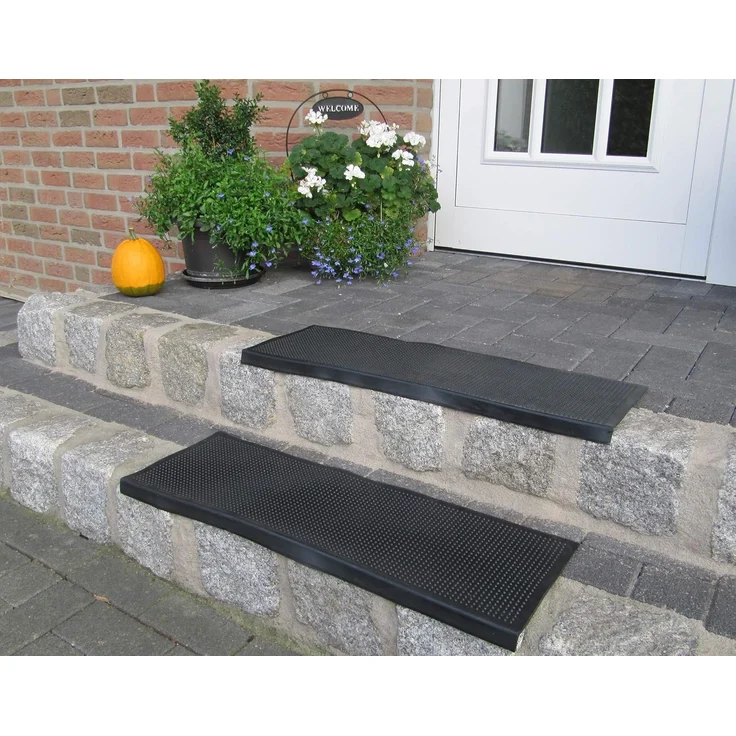 Stufenmatte Gummi schwarz, 25 x 77 cm – Bild 2