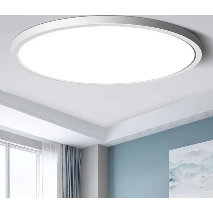 DELIPOP – Moderne LED – Deckenleuchte 24 W 6000 K IP44 wasserdicht, rund, für Badezimmer, Schlafzimmer, Küche, Wohnzimmer – Weiß – 30x30x2,5cm