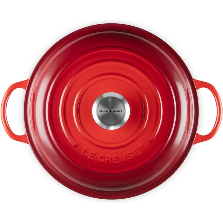 Le Creuset Stew Pot Rund Signature 26 cm Kirschrot - Rot - 26 cm – Bild 3