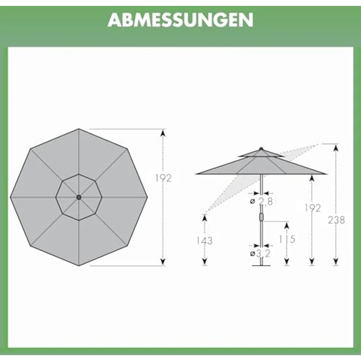 Doppler Strandschirm Windprofi Neo 200, robuster Sonnenschirm mit Lichtschutzfaktor 50+, blau – Bild 9