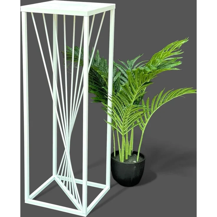 DanDiBo Blumenhocker, Metall Eckig, Weiß, 70 x 24 x 24 cm – Bild 1