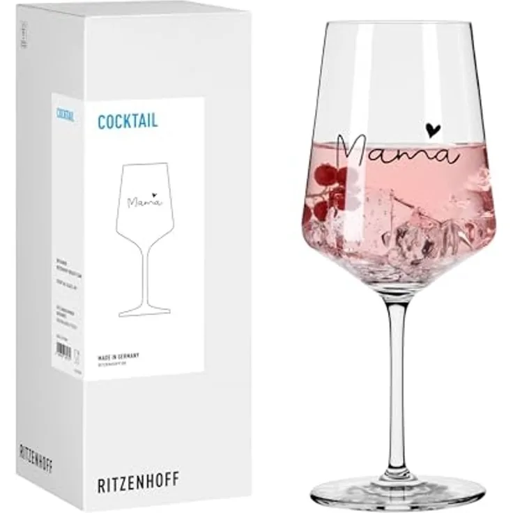 Ritzenhoff Aperitifglas 8171009 Cocktailglas 500 ml - Sprüche - Mama, Kristallglas, Made in Germany