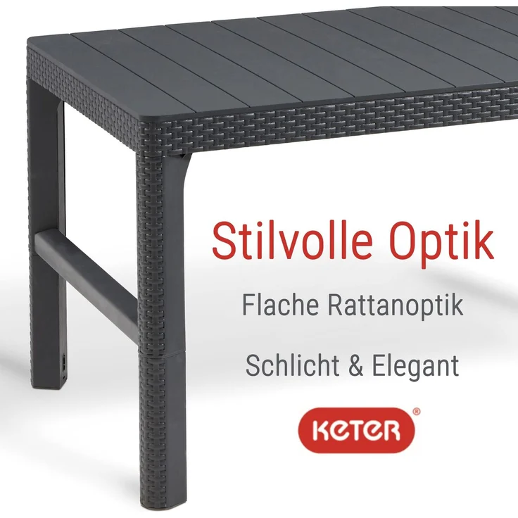 Keter Garten-Beistelltisch Lyon Graphitgrau 232300 420014 – Bild 4