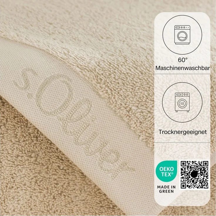s.Oliver Handtuch, Walkfrottier (1-St), besonders weich und saugfähig, Beige, 30x50 cm – Bild 3