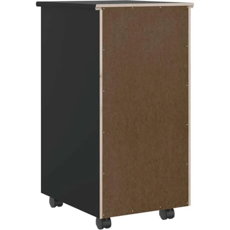vidaXL Rollschrank mit Schubladen MOSS Schwarz Massivholz Kiefer 4015792 – Bild 6