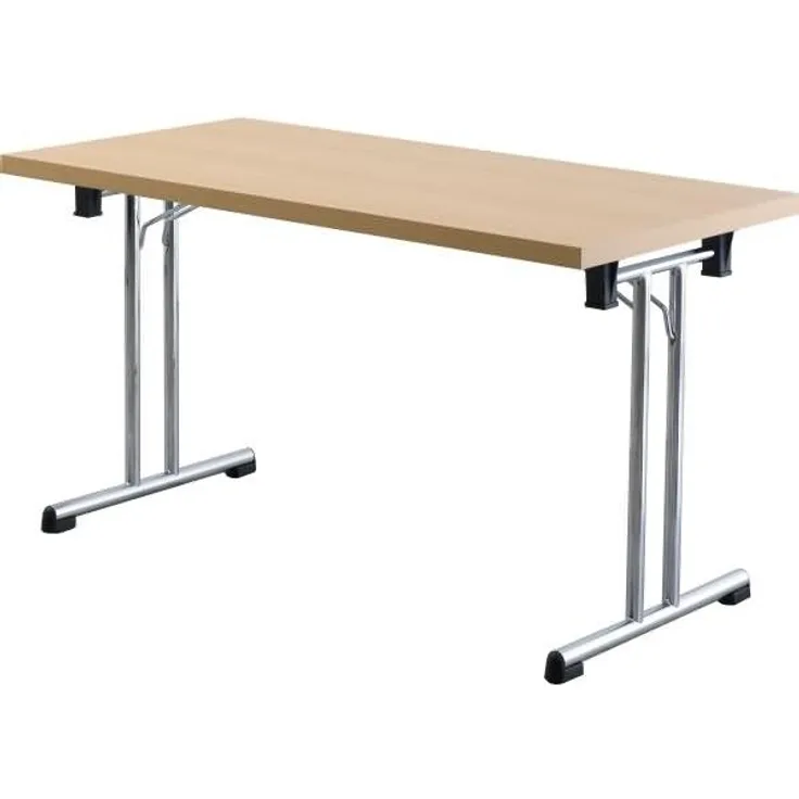 Klapptisch KL14 138x69cm Buche Gestellfarbe: Chrom