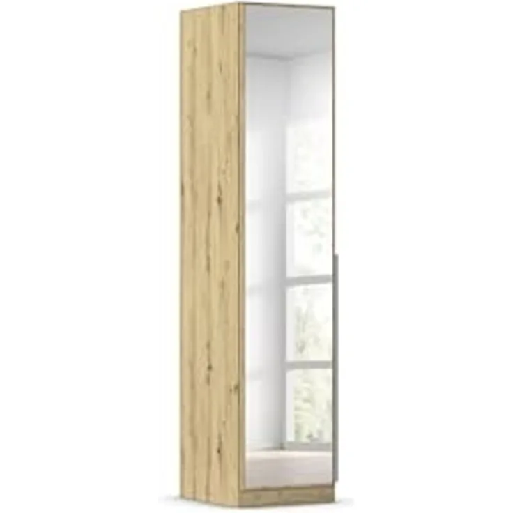 Rauch Möbel Alabama, Kleiderschrank für Schlafzimmer, Kinderzimmer, Wohnzimmer, Garderobe, Flur, 1-türig, Spiegel, mit Zubehör Basic, Farbe Eiche Artisan, Holz, Breite 47 cm