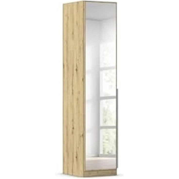 Rauch Möbel Alabama, Kleiderschrank für Schlafzimmer, Kinderzimmer, Wohnzimmer, Garderobe, Flur, 1-türig, Spiegel, mit Zubehör Basic, Farbe Eiche Artisan, Holz, Breite 47 cm – Bild 1