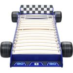 Kinderbett im Rennwagen-Design 90x200 cm Blau