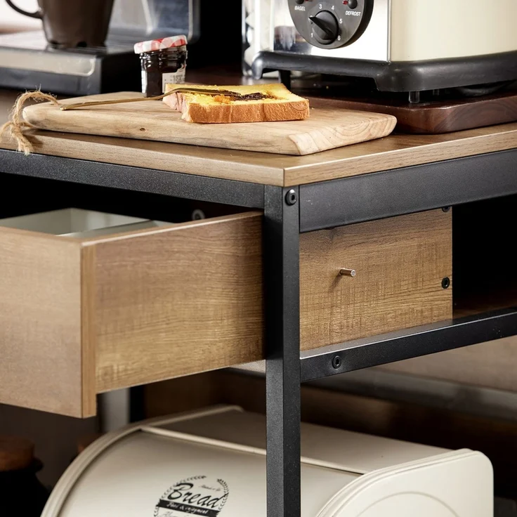 SoBuy FKW118-PF Küchenwagen, Spanplatte, Melamin, Braun, 60 x 90 x 45 cm – Bild 8