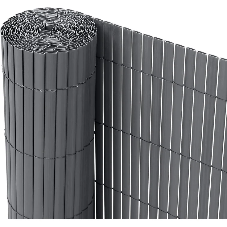 Ribelli® PVC Sichtschutzmatte Sichtschutzzaun Sichtschutz Zaun Balkon Windschutz (90x400 cm, Anthrazit)