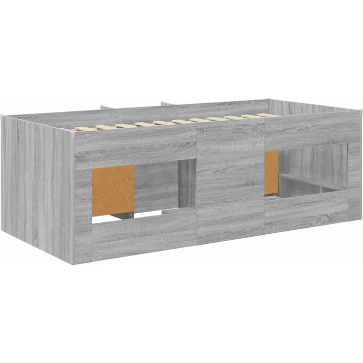 vidaXL Loft Bettgestell mit Schrank 3 Stk. Grau Sonoma Holzwerkstoff 3423387 – Bild 5