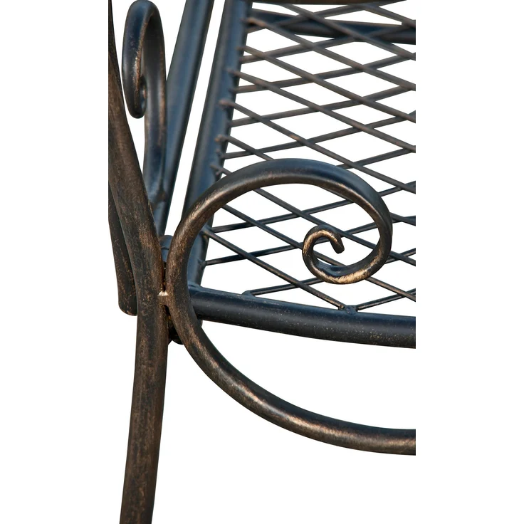 Gartenbank TODOR - Metall Bronze 113x47x89 cm | Metallbank Garten 2 Seitzer Bank Terrasse Vintage Antik Gartenbank – Bild 8