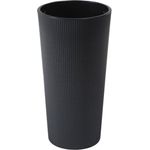 Dehner Blumentopf Lilia, Ø 20 - 25 cm, Höhe 36 - 47 cm, recycelter Kunststoff, leichter Säulen-Übertopf für Zimmerpflanzen, geriffelte Oberfläche