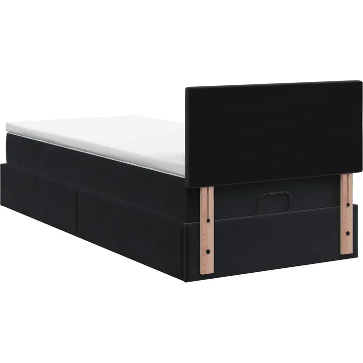vidaXL Ottoman-Bett mit Matratze und LED Schwarz 80 x 200 cm Samt 3457175 – Bild 10