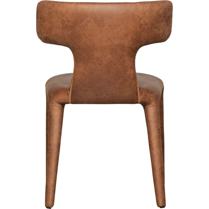 Esszimmerstuhl Permit Lederoptik, modern gepolstert, Cognac Braun, komfortabler Sitz für Dein Esszimmer – Bild 4
