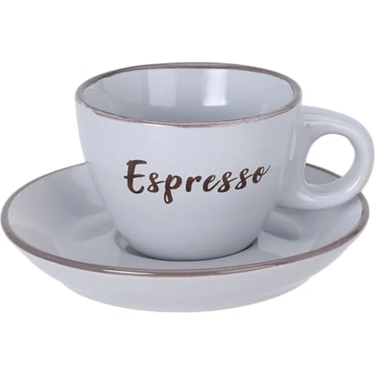 Annastore Espressotasse 4-tlg. Set Kaffeetassen mit Unterteller aus Keramik Cappuccino-Tassen, Espressotassen, Spülmaschinengeeignet – Bild 3