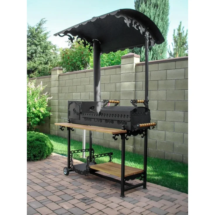 Grill Mangal Taj Mahal auf Rädern in Schwarz – Bild 1