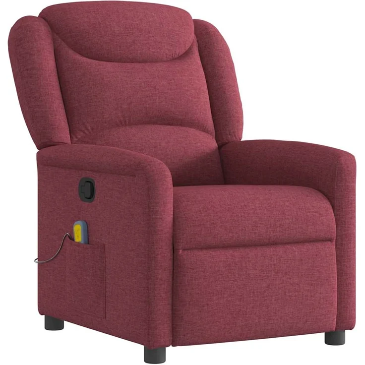 vidaXL Massagesessel Weinrot Stoff 4015609 – Bild 2