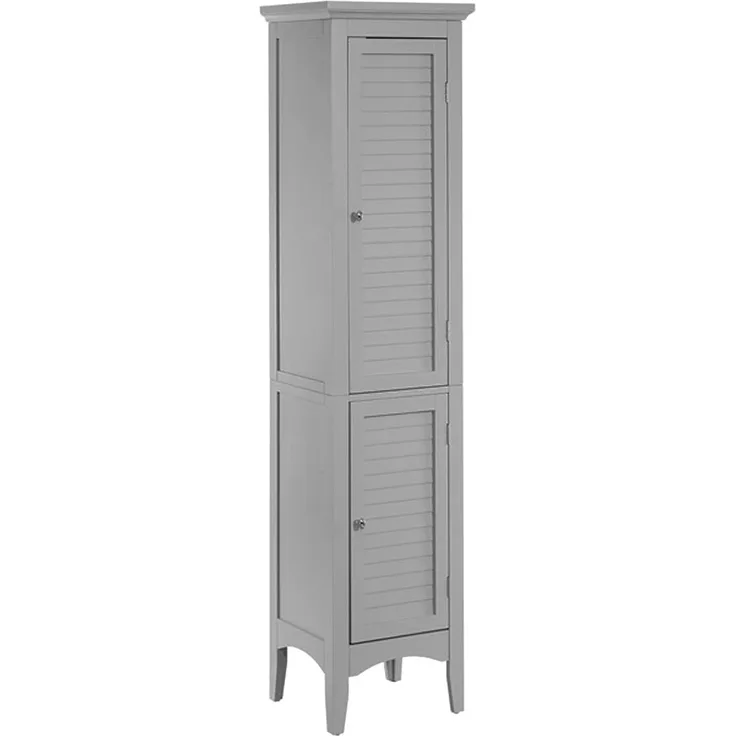 Teamson Home Glancy Wooden Leinenturm hoher Badezimmerschrank grau ELG-640 mit Lagerung