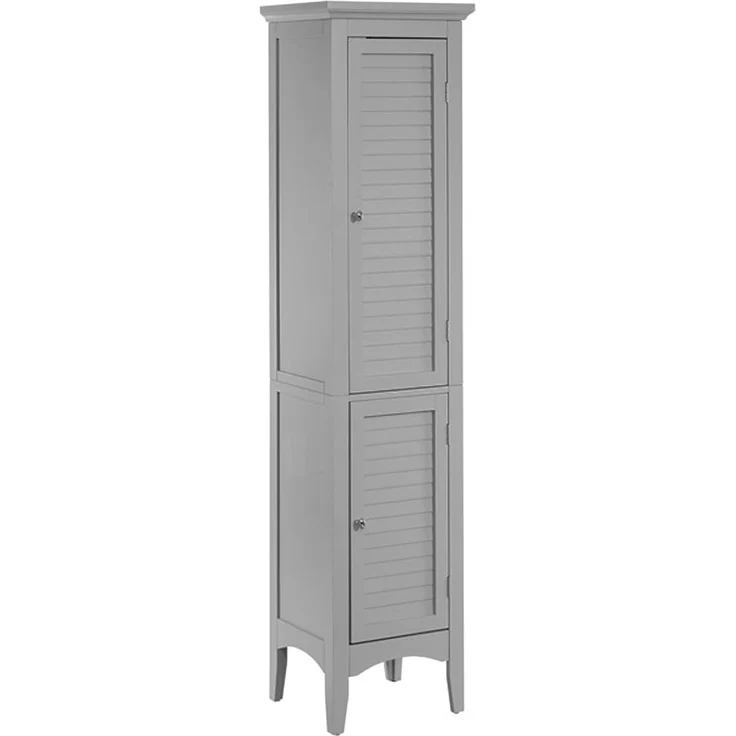 Teamson Home Glancy Wooden Leinenturm hoher Badezimmerschrank grau ELG-640 mit Lagerung – Bild 1