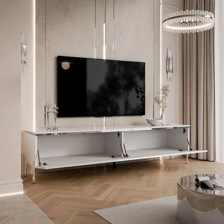 Lookway TV-Schrank AURORA SILVER auf Beinen und LED Beluchtung Breite: 180 cm – Bild 3