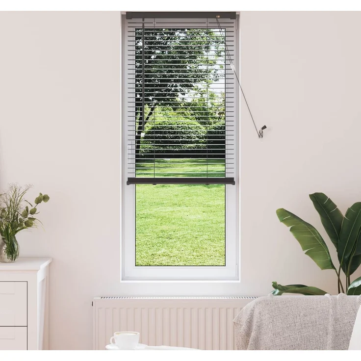 vidaXL Venezianische Jalousie Silber Grau 150 x 60 cm 25 mm PVC 42003682 – Bild 1