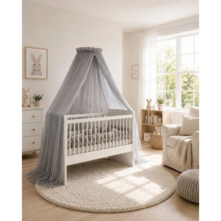 Baby Fancyroom Betthimmel Betthimmel aus 12 Meter Tüll aus 1. Klasse für Kinderbett Gitterbett, Himmel für Babybett Kinderbett – Bild 1