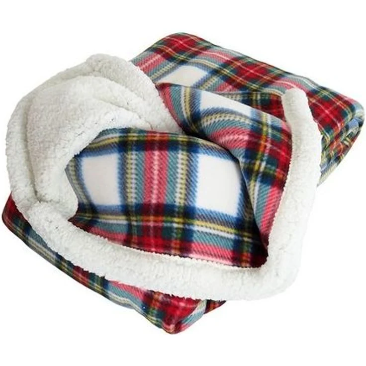 Plaid Black Forest Fox Kuscheldecke Karo 150x200 mit Teddyseite fürs Camping, BLACK FOREST FOX – Bild 4