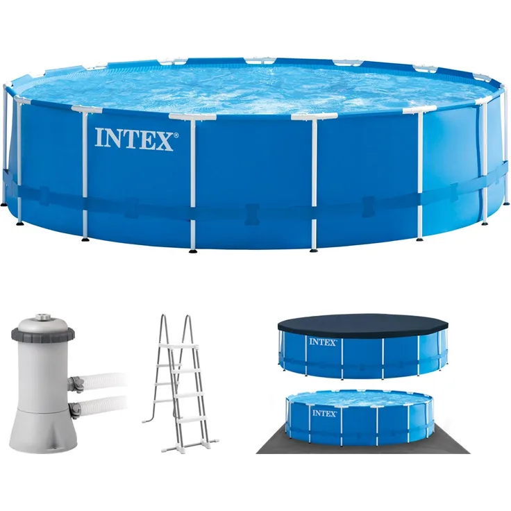 Intex 'Frame Swimming Pool Set Rondo', blau, Ø 457x122 cm, inkl. Kartuschenfilteranlage