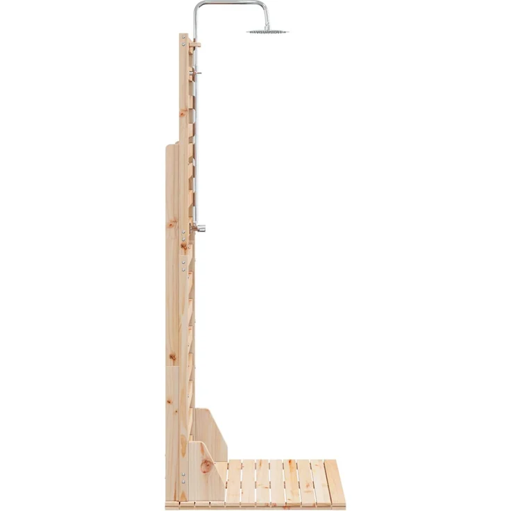 vidaXL Gartendusche 225 cm Massivholz Kiefer und Edelstahl Natur 886348 – Bild 5