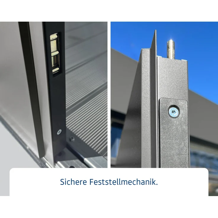 Hörmann Ecostar Metall-Gerätehaus "Euroline Trend" mit Satteldach ESD 7, graualuminium, 214 x 310 cm,2-flüglige Tür – Bild 7