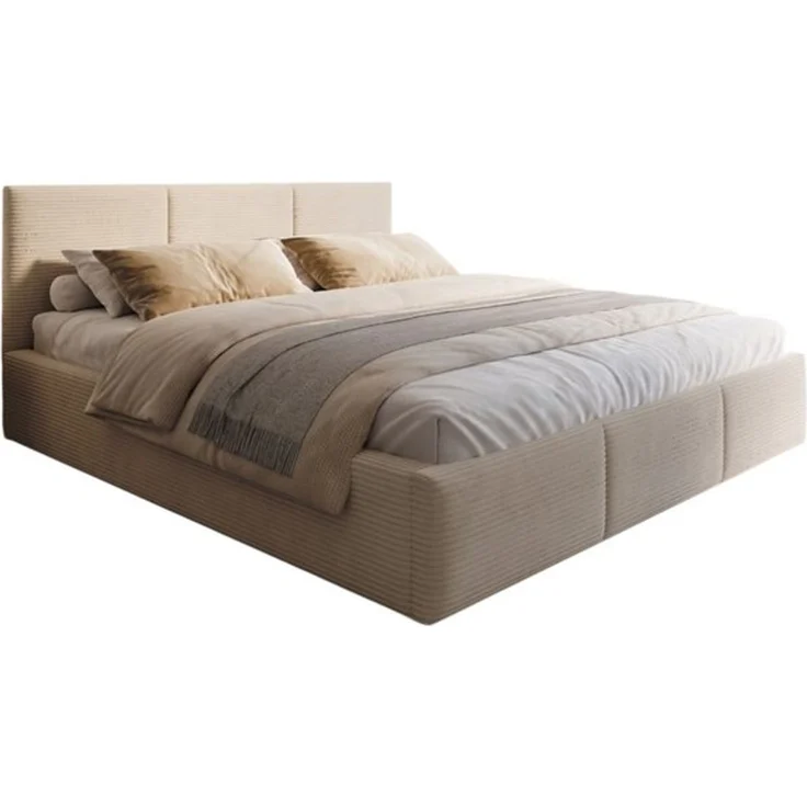 thematys Polsterbett mit Bettkasten & Lattenrost – Stauraumbett Cord 90x200cm, mit 23 cm Taschenfederkern-Matratze H2, Creme, Art.-Nr. S05EG0T87SQ – Bild 6