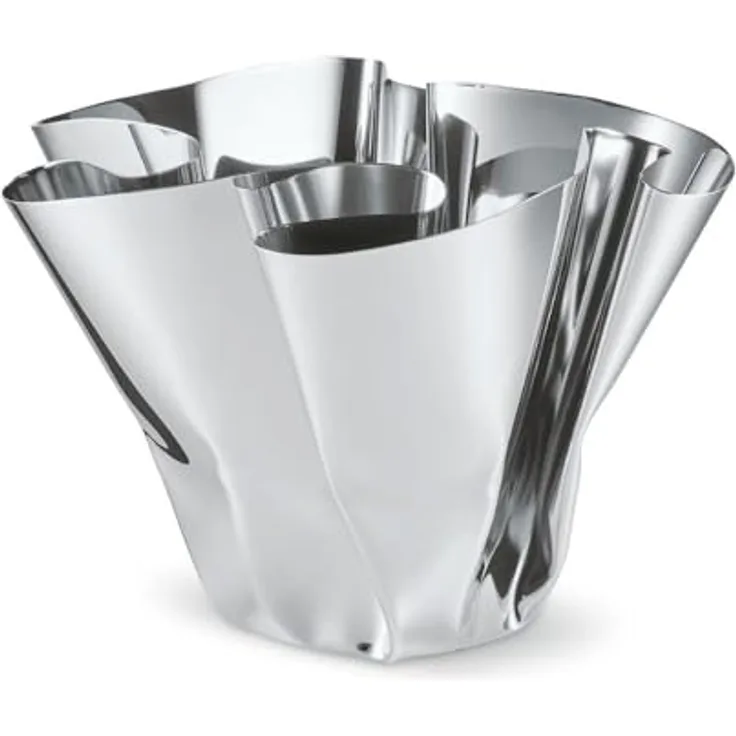 PHILIPPI Margeaux Vase, Edelstahlvase von Hand gefaltet, hochglanzpoliert, ideal für Tulpen und Rosen