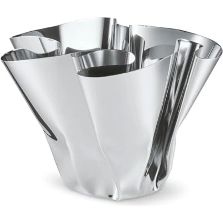 PHILIPPI Margeaux Vase, Edelstahlvase von Hand gefaltet, hochglanzpoliert, ideal für Tulpen und Rosen – Bild 1