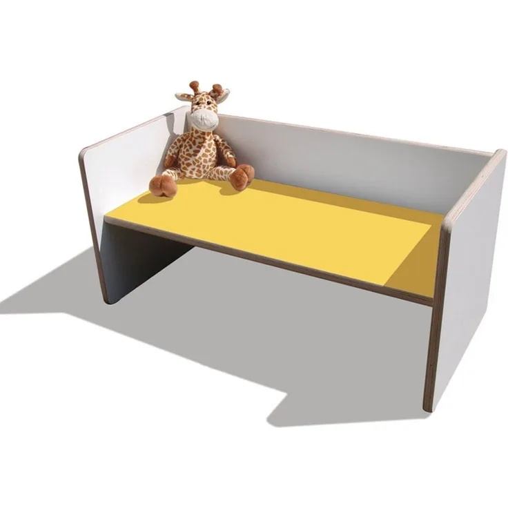 ELI Wendetisch/Bank - Mini - Weiß mit bunter Sitzfläche - Gelb