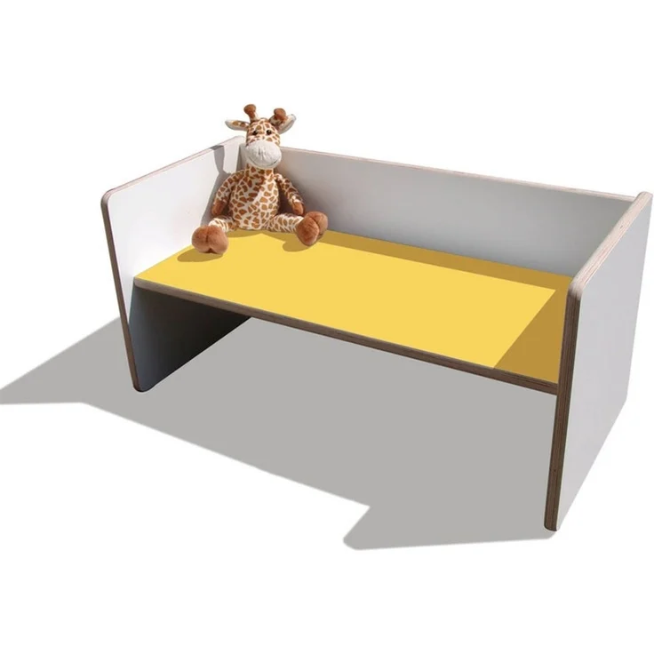 ELI Wendetisch/Bank - Mini - Weiß mit bunter Sitzfläche - Gelb
