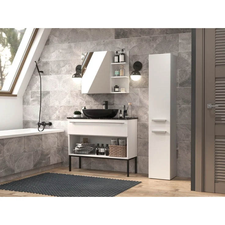 ibonto Hochschrank Badezimmerschrank: Elegantes & Praktisches Aufbewahrungsmöbel – Bild 3