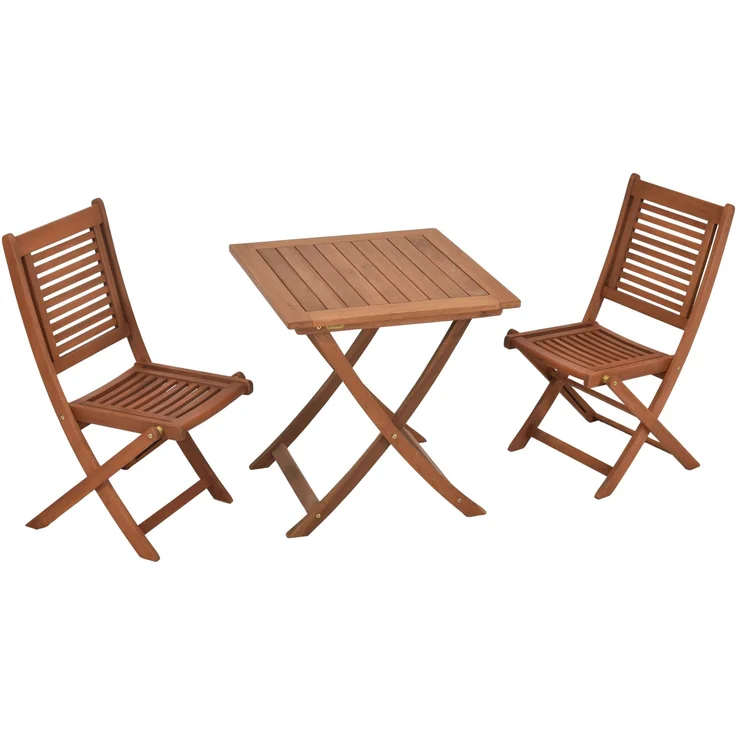 Madrid Gartenmöbel Set 3tlg, 2 Klappstühle, Klapptisch 70 x 70 cm