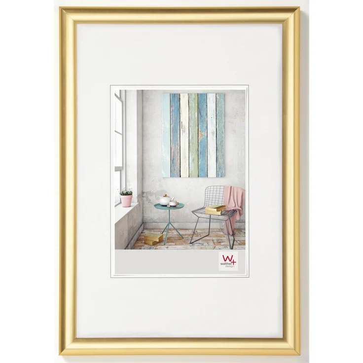 walther design Bilderrahmen gold 50 x 60 cm Trendstyle Kunststoffrahmen KP060G