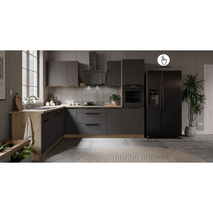 Winkelküche ARIA K-AR ECKE 2 - 250 x 270 cm Anti Fingerprint Küchenzeile Küchenblock Singleküche Einbauküche Küche Eckküche – Bild 3