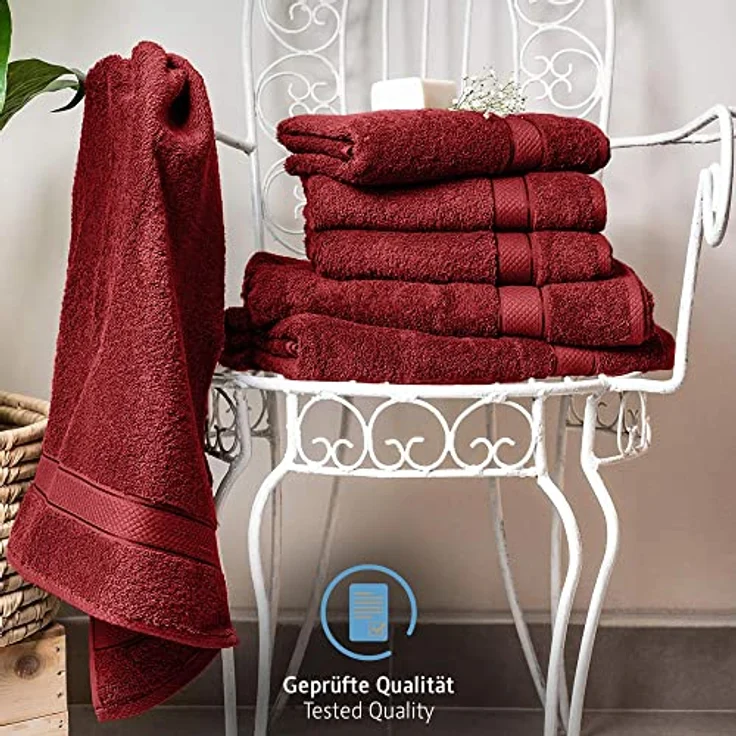 Komfortec Badetücher Duschtücher, 70x140cm Größe, Doppelpack, %100 Baumwolle, Handtücher, Frottier (2-St), Frottee, Weich, Saugstark – Bild 8