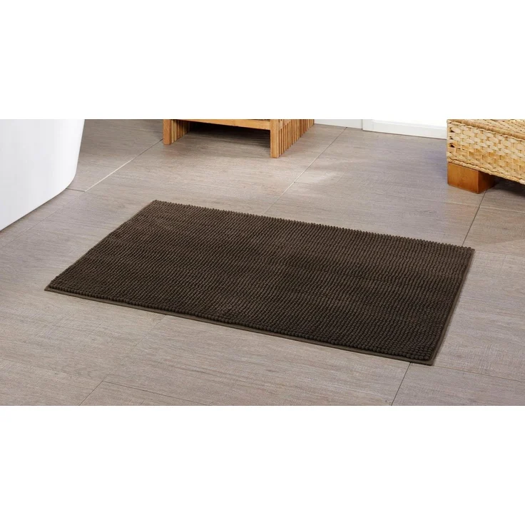 Gözze Badematte Chenille, Höhe 15 mm, rutschhemmend beschichtet, fußbodenheizungsgeeignet, Polyester, rechteckig, Badteppich, Uni Farben, besonders weich durch Microfaser, waschbar – Bild 1
