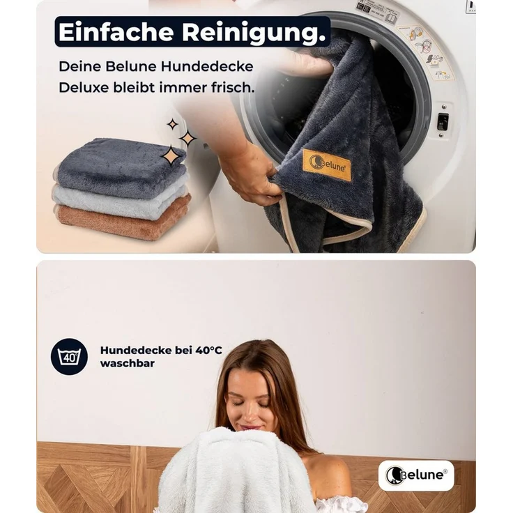 Belune Tierdecke Deluxe - Kuschelig weich - extra gemütlich - Deutsche Marke, vegane Materialien, verschiedene Größen und Farben – Bild 3